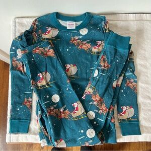 Hanna Andersson Christmas Pajama set with Santa and Reindeer print, like new!